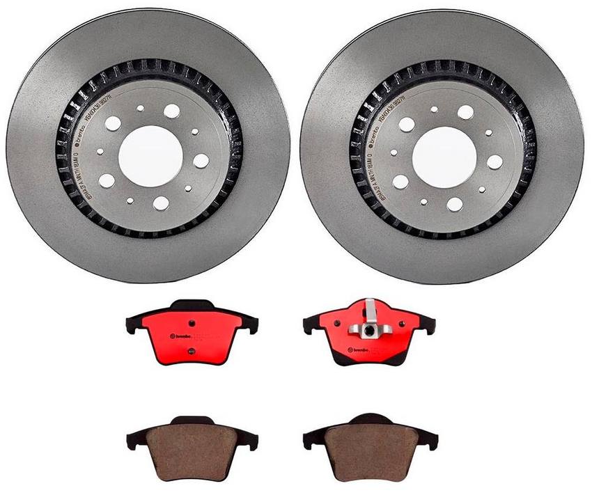 Volvo Brembo Brakes Kit - Pads and Rotors Rear (308mm) (Ceramic) 31471824 - Brembo 3057536KIT